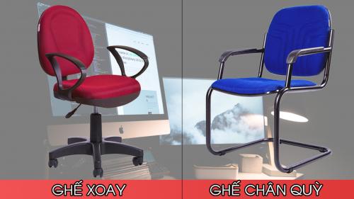 So sánh ghế văn phòng xoay và ghế văn phòng chân quỳ Hòa Phát